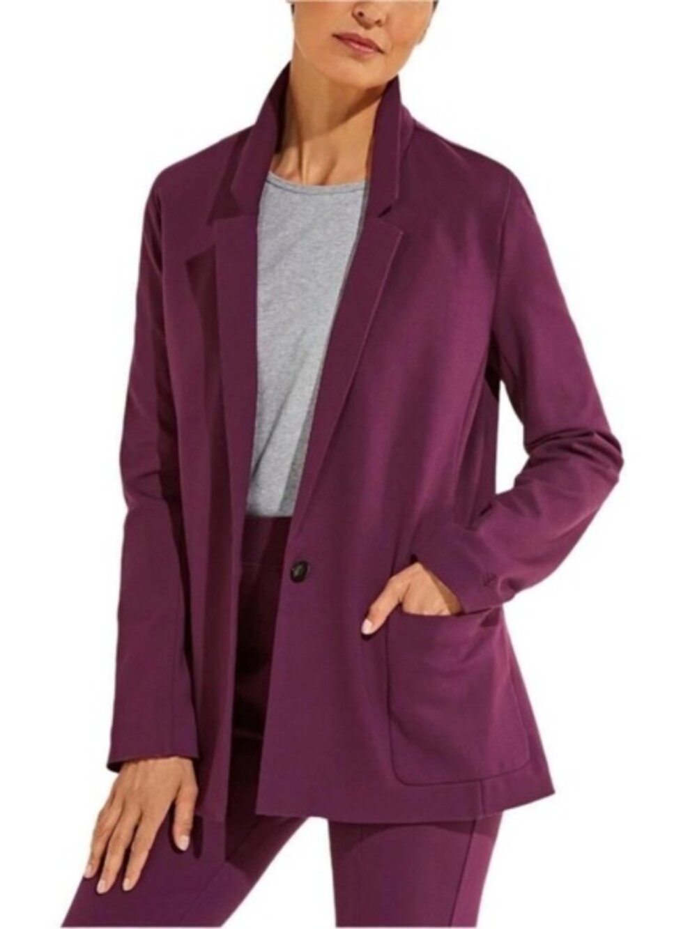Coolibar UPF 50+ Sun Protection Key Cove Blazer/Jacket L Wine/Maroon Red